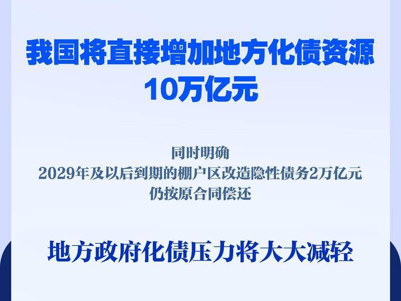 新華社權(quán)威快報|直接安排10萬億元！地方政府化債壓力將大大減輕