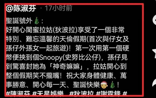 謝霆鋒帶全家遠赴日本過圣誕！兒子罕見露面，繼父和母親十分恩愛