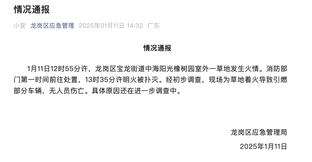 黑煙滾滾！十幾輛汽車被燒！深圳官方通報