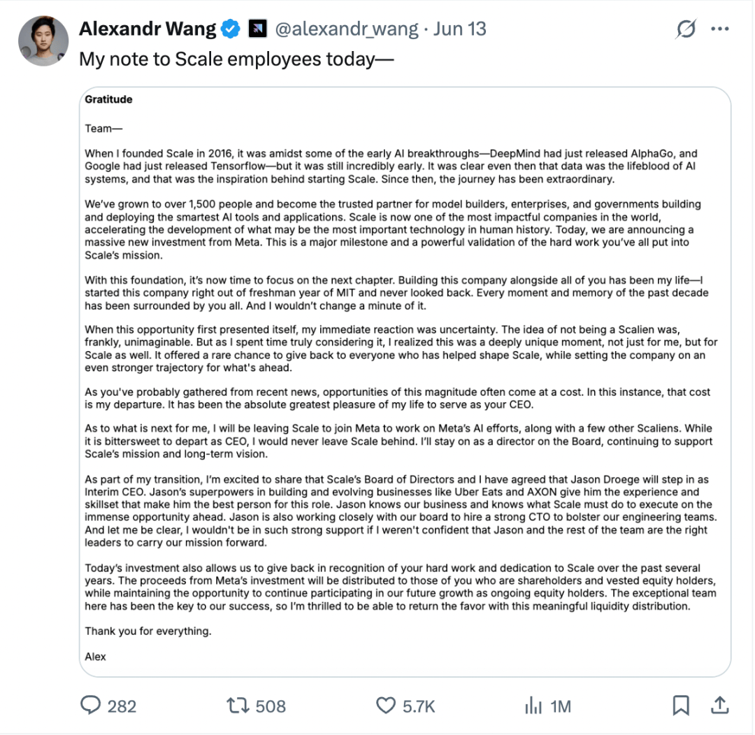 150億美元！28歲華裔天才官宣加入Meta，扎克伯格掀翻AI牌桌！