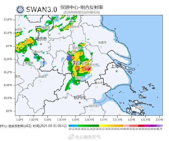 上海今日將現(xiàn)局部大雨到暴雨，注意防風(fēng)防雨防雷電！后半周“秋老虎”要來